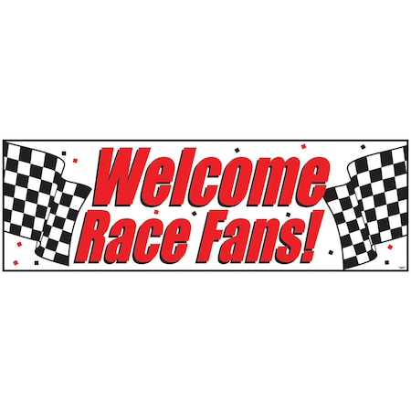 Creative Converting Racing Giant Party Banner, 60"x20", 6PK 291724